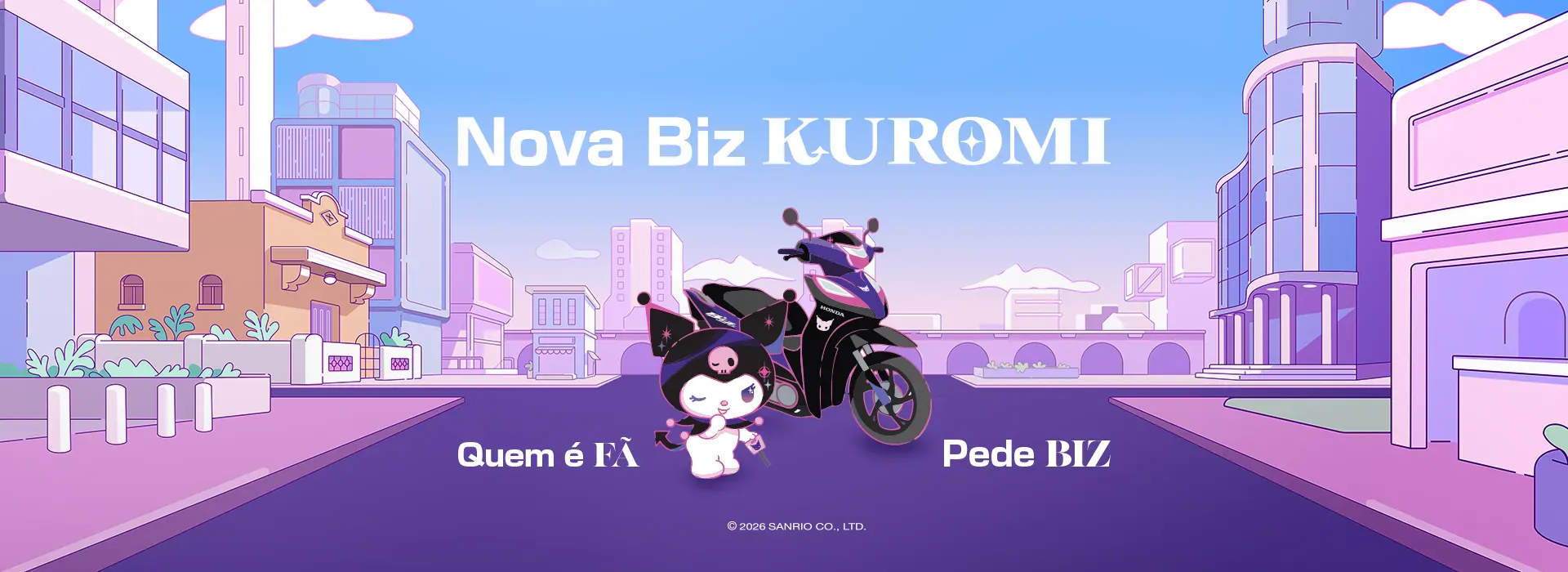 Foto em destaque da Biz Kuromi